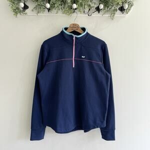 Vineyard Vines Navy Blue Quarter-zip Pullover Shep Shirt Size M 22-3181